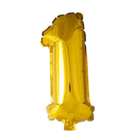 Cijfer Ballon 1 - Goud - 41 cm - Ballonnenshop.nl