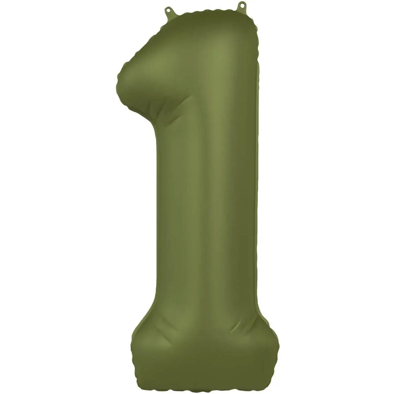 Cijfer Ballon 1 - Groen - 86 cm - Ballonnenshop.nl