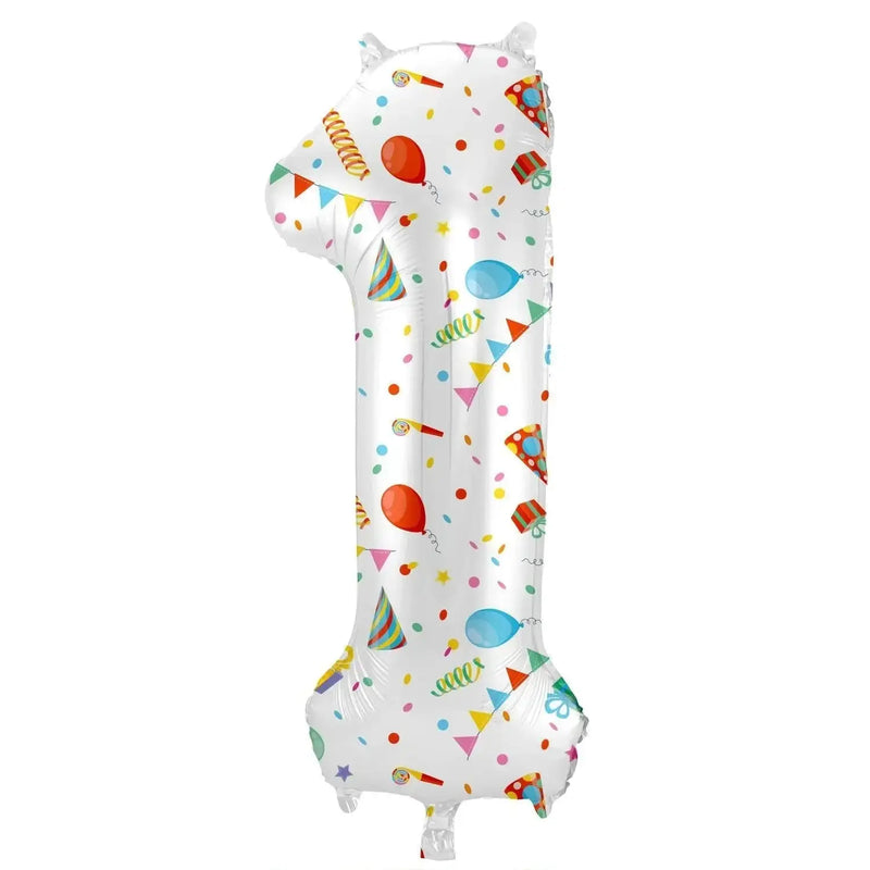 Cijfer Ballon 1 - Joyful Party - 86 cm - Ballonnenshop.nl