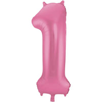 Cijfer Ballon 1 - Mat Roze - 86 cm - Ballonnenshop.nl