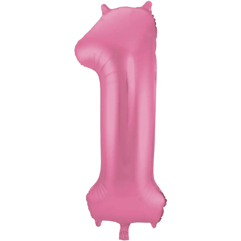 Cijfer Ballon 1 - Mat Roze - 86 cm - Ballonnenshop.nl