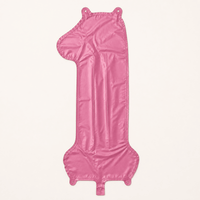Cijfer Ballon 1 Mat Roze - 86 cm - Ballonnenshop.nl