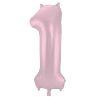 Cijfer Ballon 1 - Pastel Roze - 86 cm - Ballonnenshop.nl