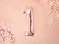 Cijfer Ballon 1 Rose Goud 35 cm - Ballonnenshop.nl