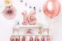 Cijfer Ballon 1 Rose Goud 35 cm - Ballonnenshop.nl