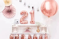 Cijfer Ballon 1 Rose Goud 35 cm - Ballonnenshop.nl