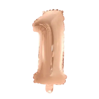 Cijfer Ballon 1 - Rose Goud - 41 cm - Ballonnenshop.nl