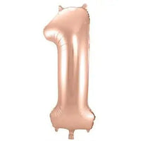 Cijfer Ballon 1 Rose Goud - 86 cm - Ballonnenshop.nl