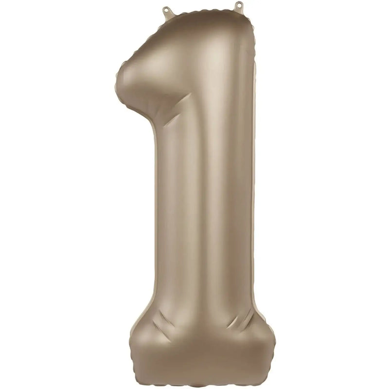 Cijfer Ballon 1 - Starlight Goud - 86 cm - Ballonnenshop.nl