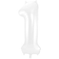 Cijfer Ballon 1 - Wit - 86 cm - Ballonnenshop.nl