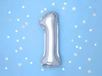 Cijfer Ballon 1 Zilver 35 cm - Ballonnenshop.nl