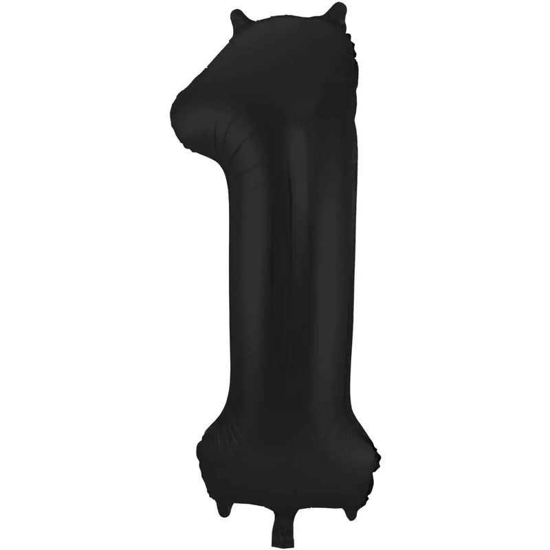 Cijfer Ballon 1 - Zwart - 86 cm - Ballonnenshop.nl