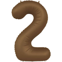 Cijfer Ballon 2 - Bruin - 86 cm - Ballonnenshop.nl