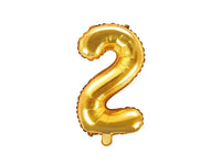 Cijfer Ballon 2 Goud 35 cm - Ballonnenshop.nl
