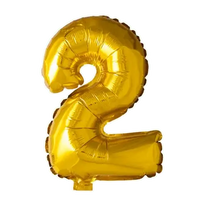 Cijfer Ballon 2 - Goud - 41 cm - Ballonnenshop.nl