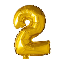 Cijfer Ballon 2 Goud - 41 cm - Ballonnenshop.nl