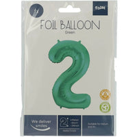Cijfer Ballon 2 - Licht Groen - 86 cm - Ballonnenshop.nl