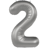 Cijfer Ballon 2 - Moonlight Zilver - 86 cm - Ballonnenshop.nl