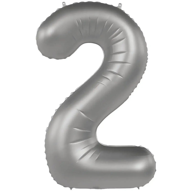 Cijfer Ballon 2 - Moonlight Zilver - 86 cm - Ballonnenshop.nl