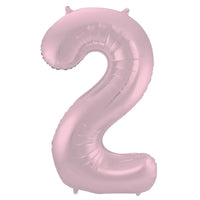 Cijfer Ballon 2 - Pastel Roze - 86 cm - Ballonnenshop.nl