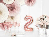 Cijfer Ballon 2 Rose Goud 35 cm - Ballonnenshop.nl