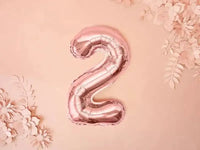 Cijfer Ballon 2 Rose Goud 35 cm - Ballonnenshop.nl