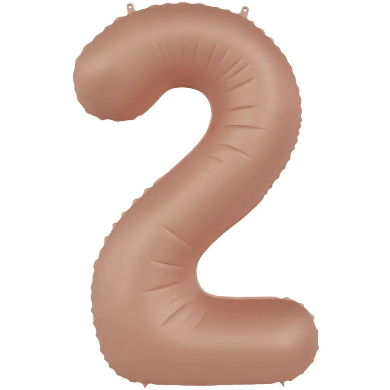 Cijfer Ballon 2 - Vintage Rose - 86 cm - Ballonnenshop.nl