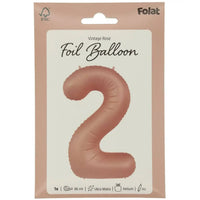 Cijfer Ballon 2 - Vintage Rose - 86 cm - Ballonnenshop.nl