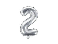 Cijfer Ballon 2 Zilver 35 cm - Ballonnenshop.nl