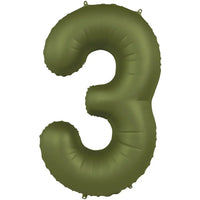 Cijfer Ballon 3 - Groen - 86 cm - Ballonnenshop.nl
