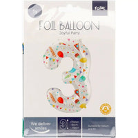 Cijfer Ballon 3 - Joyful Party - 86 cm - Ballonnenshop.nl