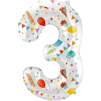Cijfer Ballon 3 - Joyful Party - 86 cm - Ballonnenshop.nl