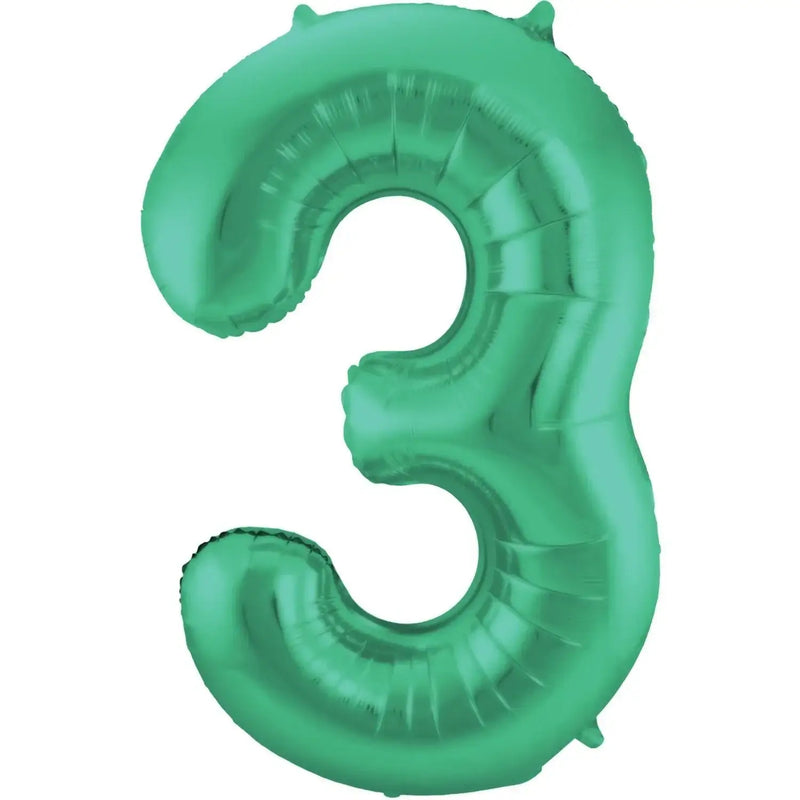Cijfer Ballon 3 - Licht Groen - 86 cm - Ballonnenshop.nl