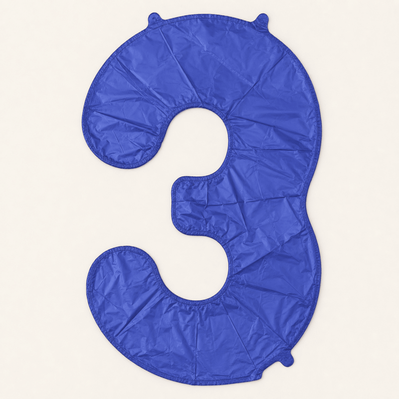 Cijfer Ballon 3 Mat Blauw - 86 cm - Ballonnenshop.nl