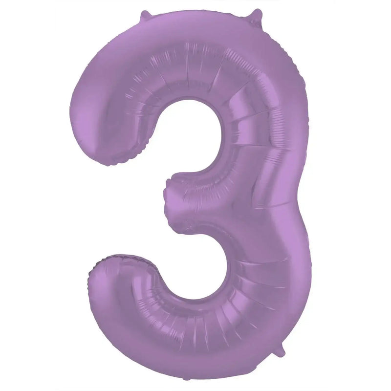 Cijfer Ballon 3 - Paars - 86 cm - Ballonnenshop.nl