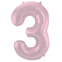 Cijfer Ballon 3 - Pastel Roze - 86 cm - Ballonnenshop.nl