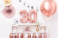 Cijfer Ballon 3 Rose Goud 35 cm - Ballonnenshop.nl