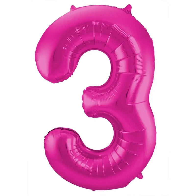 Cijfer Ballon 3 Roze - 86 cm - Ballonnenshop.nl