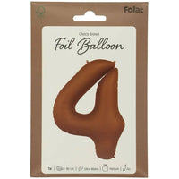 Cijfer Ballon 4 - Bruin - 86 cm - Ballonnenshop.nl