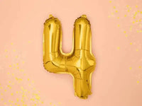 Cijfer Ballon 4 Goud 35 cm - Ballonnenshop.nl
