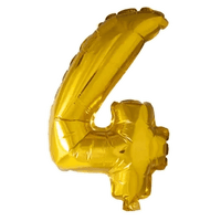 Cijfer Ballon 4 Goud - 41 cm - Ballonnenshop.nl