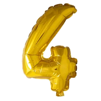 Cijfer Ballon 4 - Goud - 41 cm - Ballonnenshop.nl