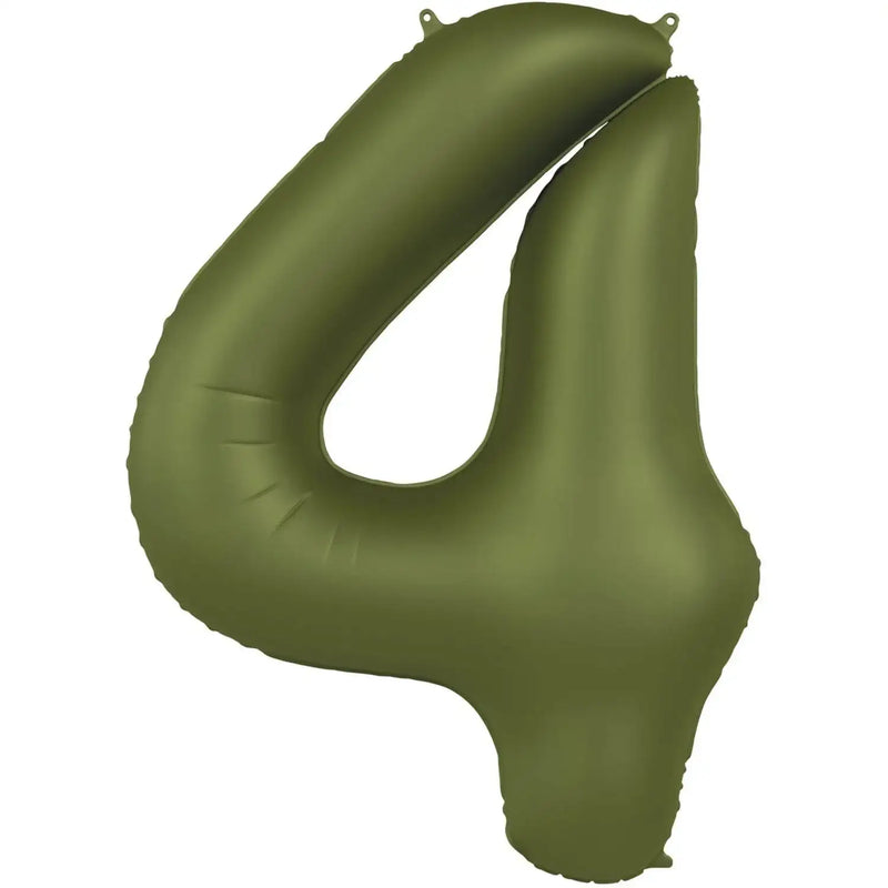 Cijfer Ballon 4 - Groen - 86 cm - Ballonnenshop.nl
