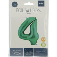 Cijfer Ballon 4 - Licht Groen - 86 cm - Ballonnenshop.nl