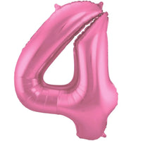 Cijfer Ballon 4 - Mat Roze - 86 cm - Ballonnenshop.nl