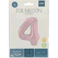 Cijfer Ballon 4 - Pastel Roze - 86 cm - Ballonnenshop.nl
