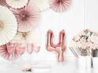 Cijfer Ballon 4 Rose Goud 35 cm - Ballonnenshop.nl