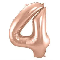 Cijfer Ballon 4 - Rose Goud - 86 cm - Ballonnenshop.nl