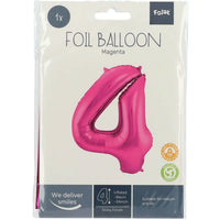 Cijfer Ballon 4 - Roze - 86 cm - Ballonnenshop.nl
