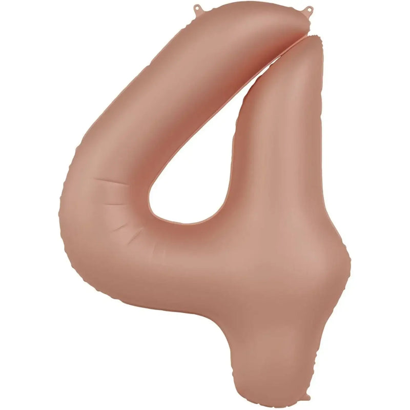 Cijfer Ballon 4 - Vintage Rose - 86 cm - Ballonnenshop.nl
